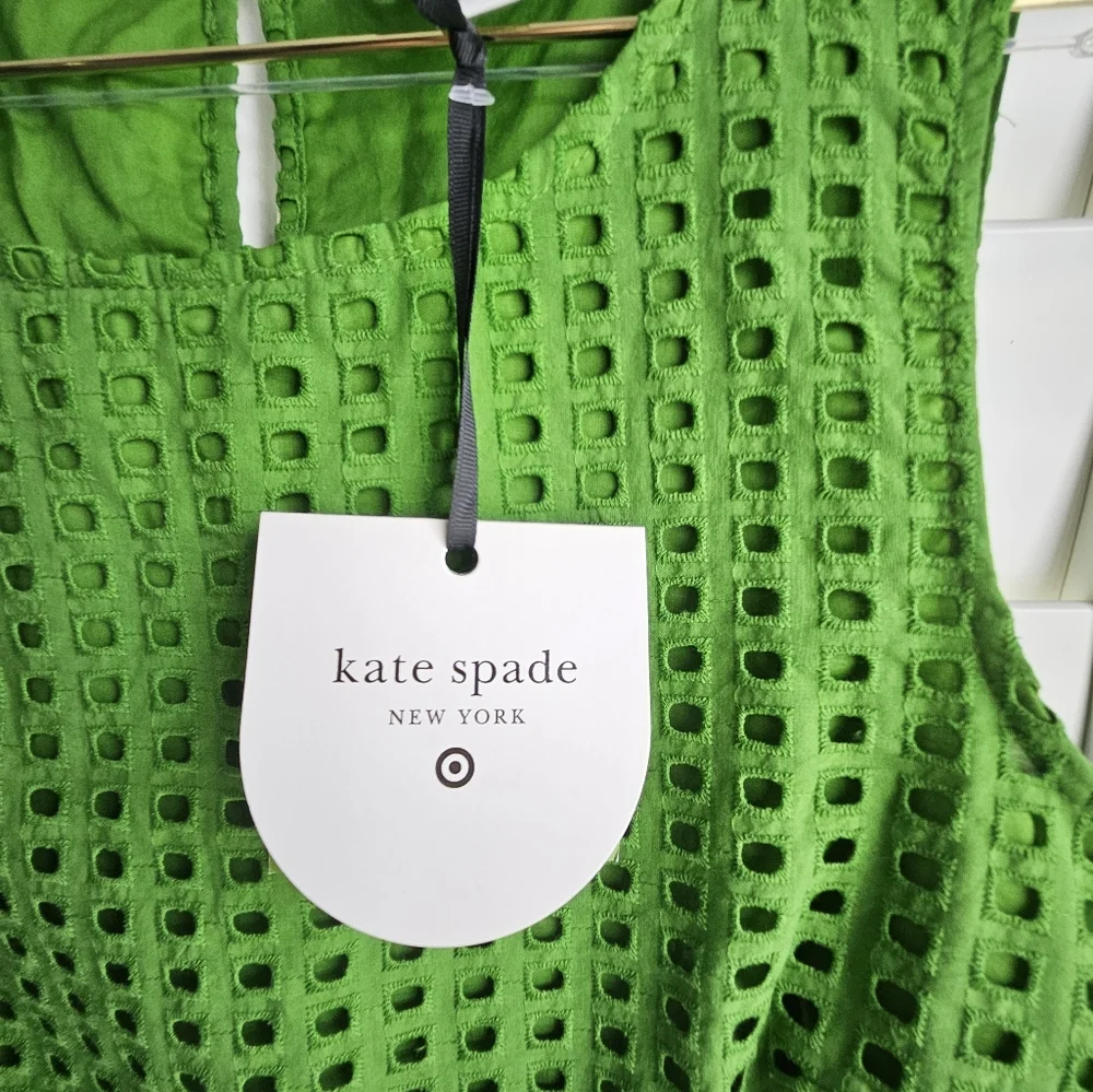 Kate Spade New York x Target Eyelet Shell Tank Top Green Size Small New